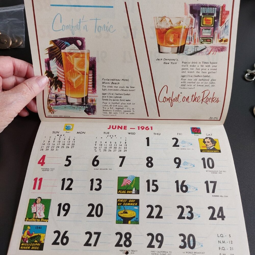 vintage 1961 bar calendar from WK Oriental Foods in Regina - Picture 9 of 16